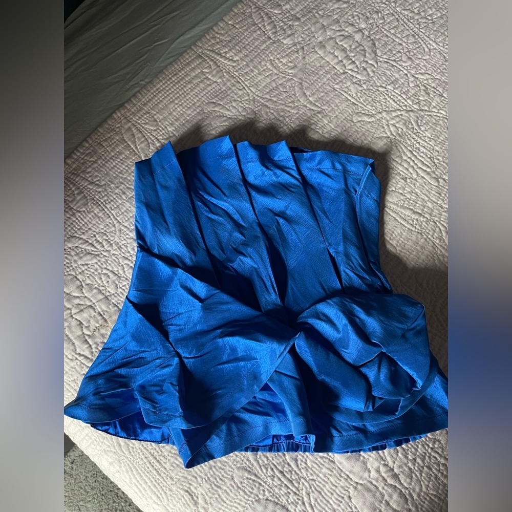 Rampage Royal Blue Strapless Ruffled Top